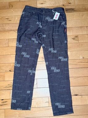 FULL SEND Grey ALL OVER PRINT JEANS Men’s L